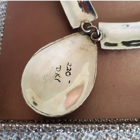 COPY - Vintage Sterling Silver and Turquoise Necklace - Picture 3 of 9